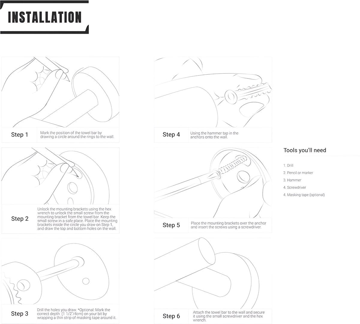 Handtuchstange 60 cm – Edelstahl – Silber | TOJ Living