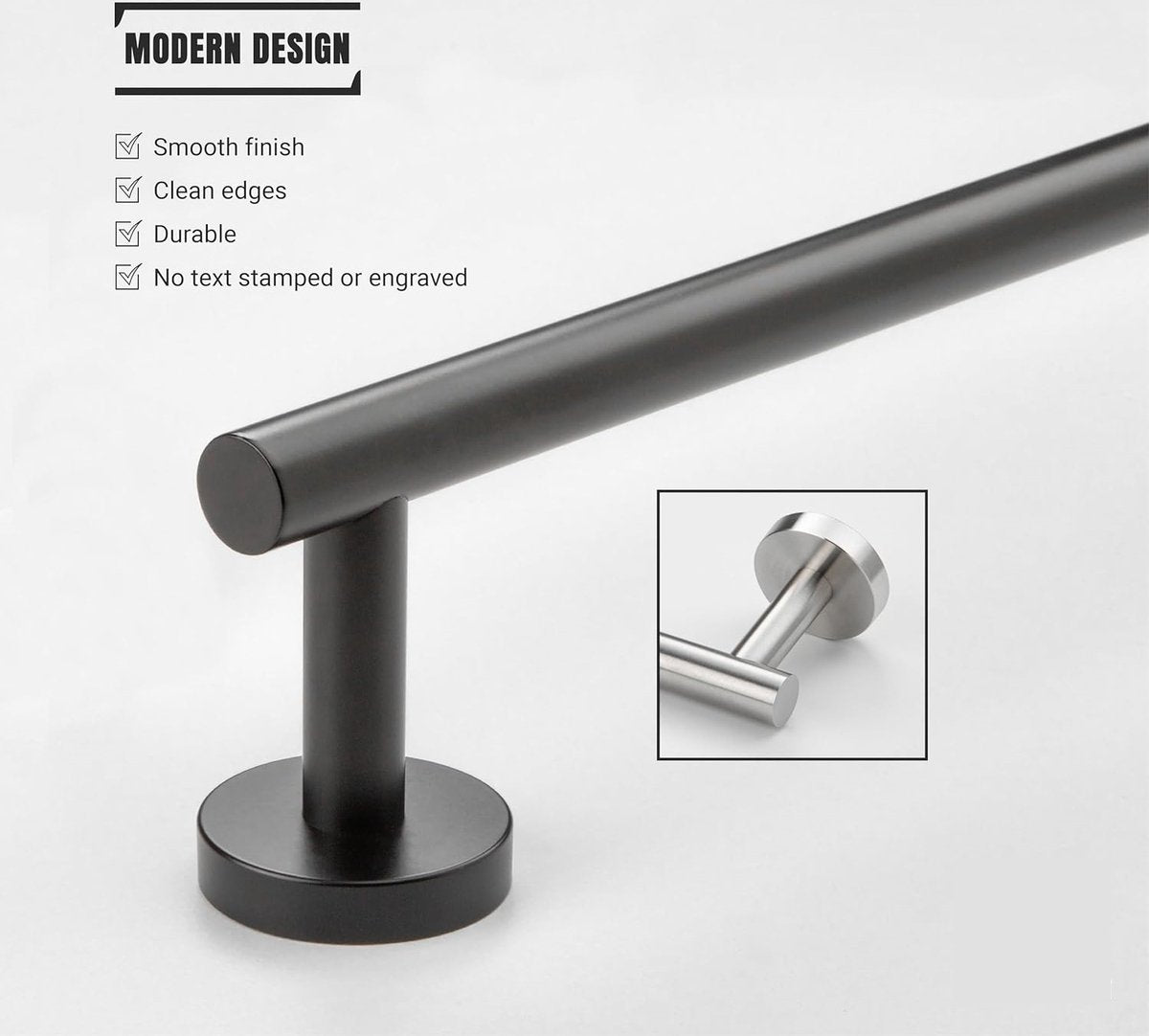 Handtuchstange 60 cm – Edelstahl – matt-schwarz | TOJ Living