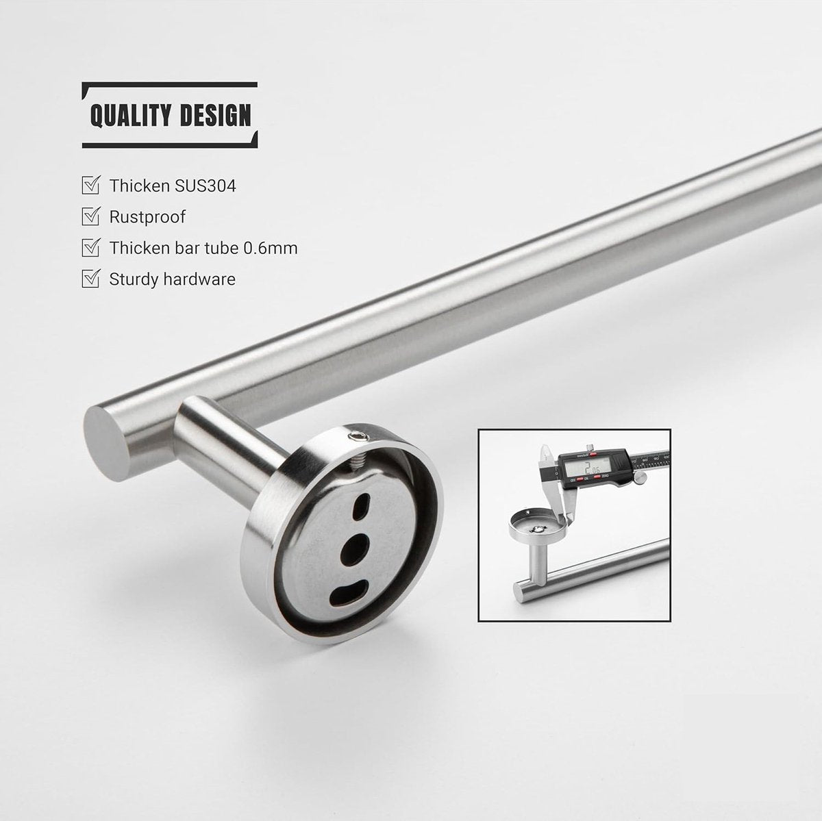 Handtuchstange 60 cm – Edelstahl – Silber | TOJ Living