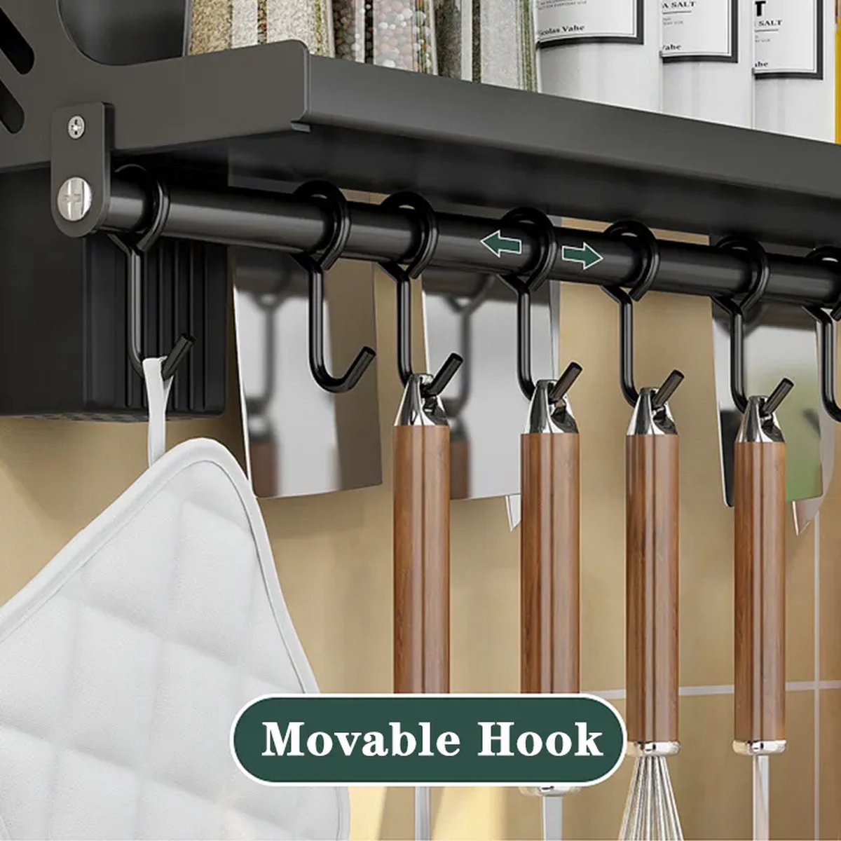 Hängeregal Küche – Metall – 60 cm – matt-schwarz | TOJ Living