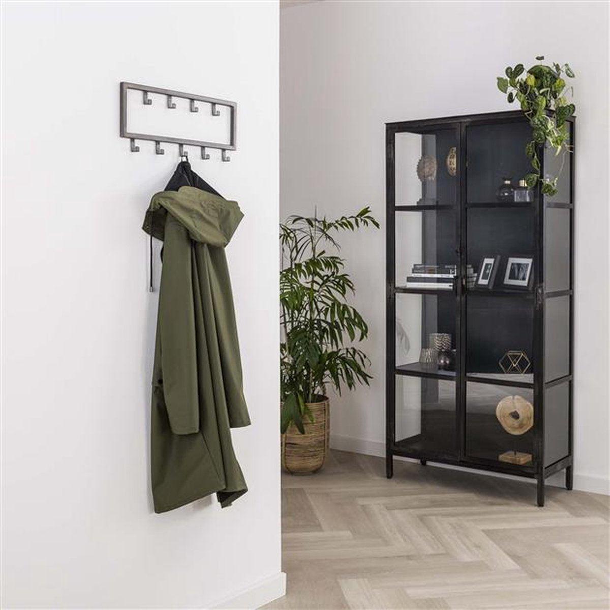 Wandgarderobe 9 Haken – Edelstahl – 50 cm – matt-schwarz | TOJ Living