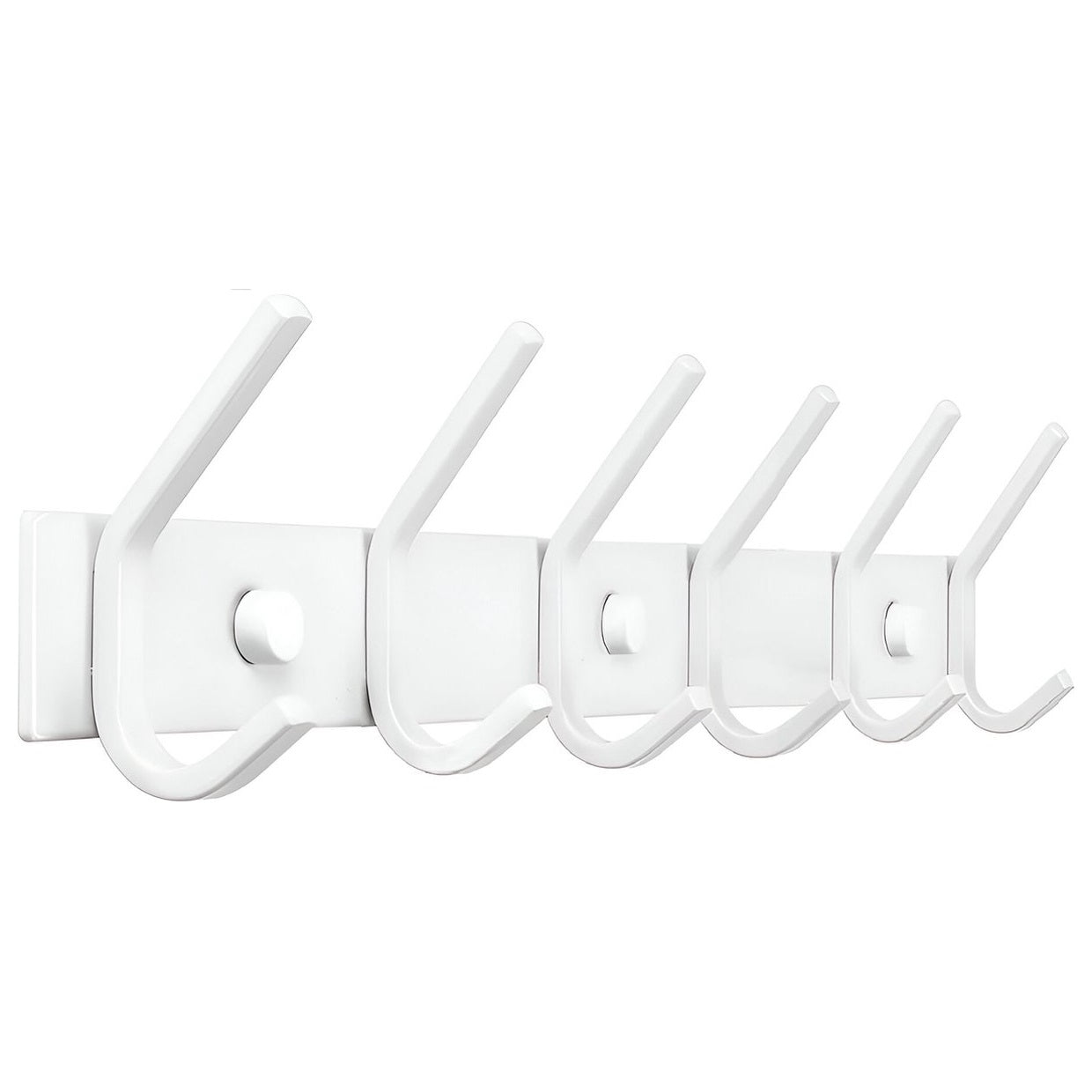 Stainless steel wall coat rack with 12 hooks, 46 cm – white TOJ