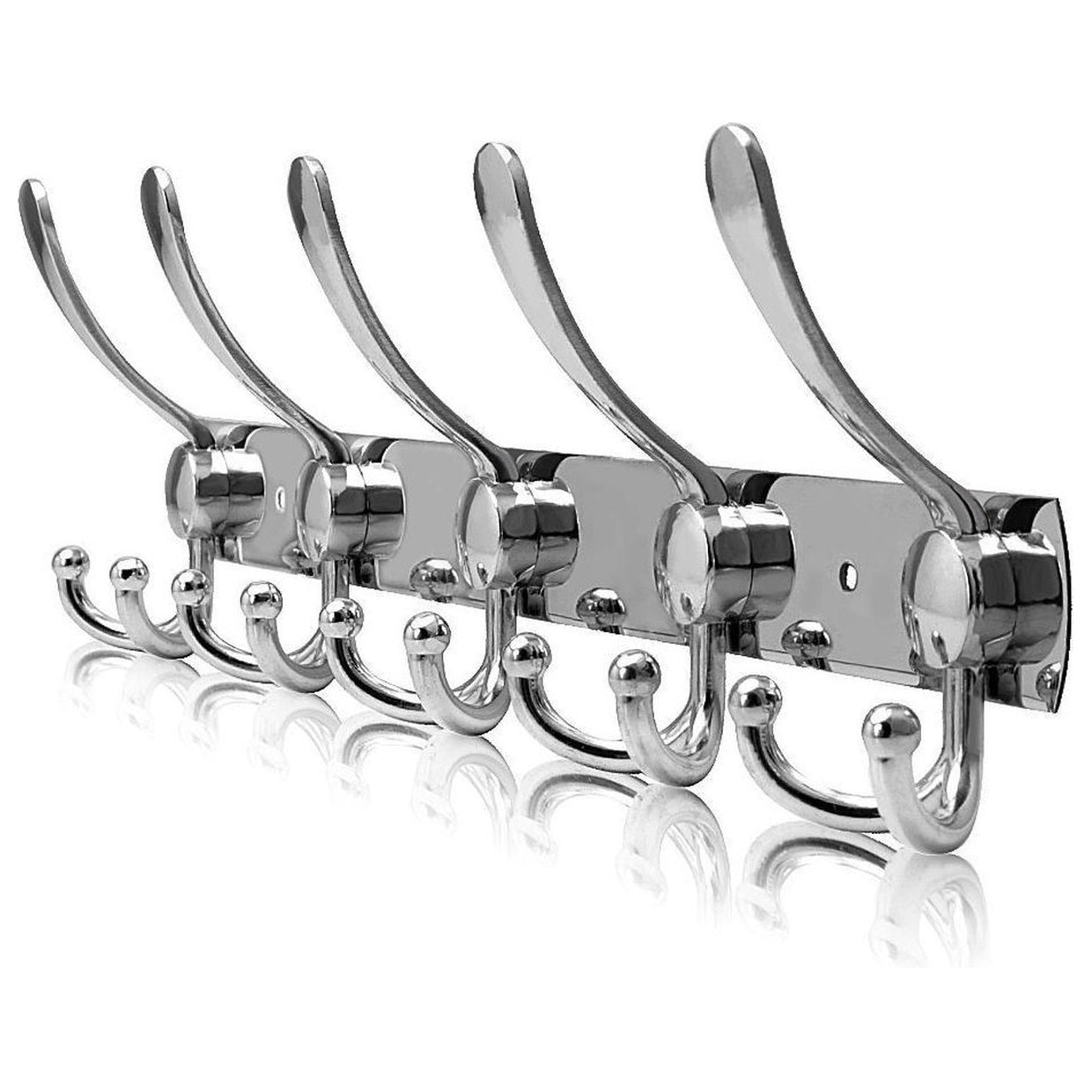 Wandgarderobe 15 Haken – Edelstahl – 45 cm – Chrom | TOJ Living