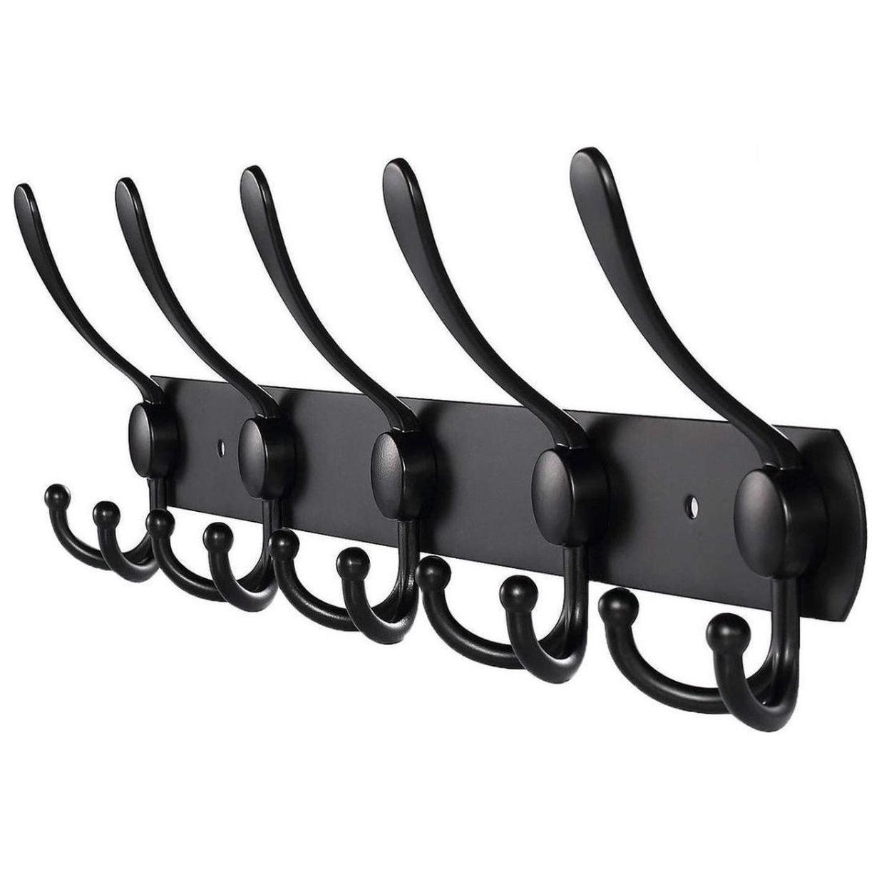 Wandgarderobe 15 Haken – Edelstahl – 45 cm – matt-schwarz | TOJ Living