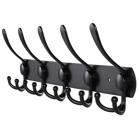 Wandgarderobe 15 Haken – Edelstahl – 45 cm – matt-schwarz | TOJ Living