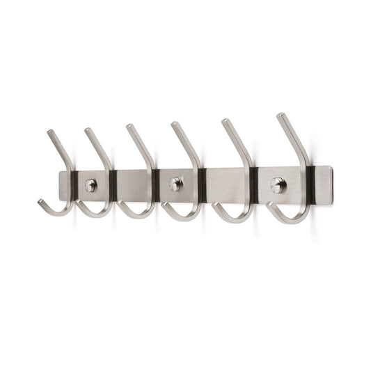 Wandgarderobe 12 Haken – Edelstahl – 46 cm – Silber | TOJ Living