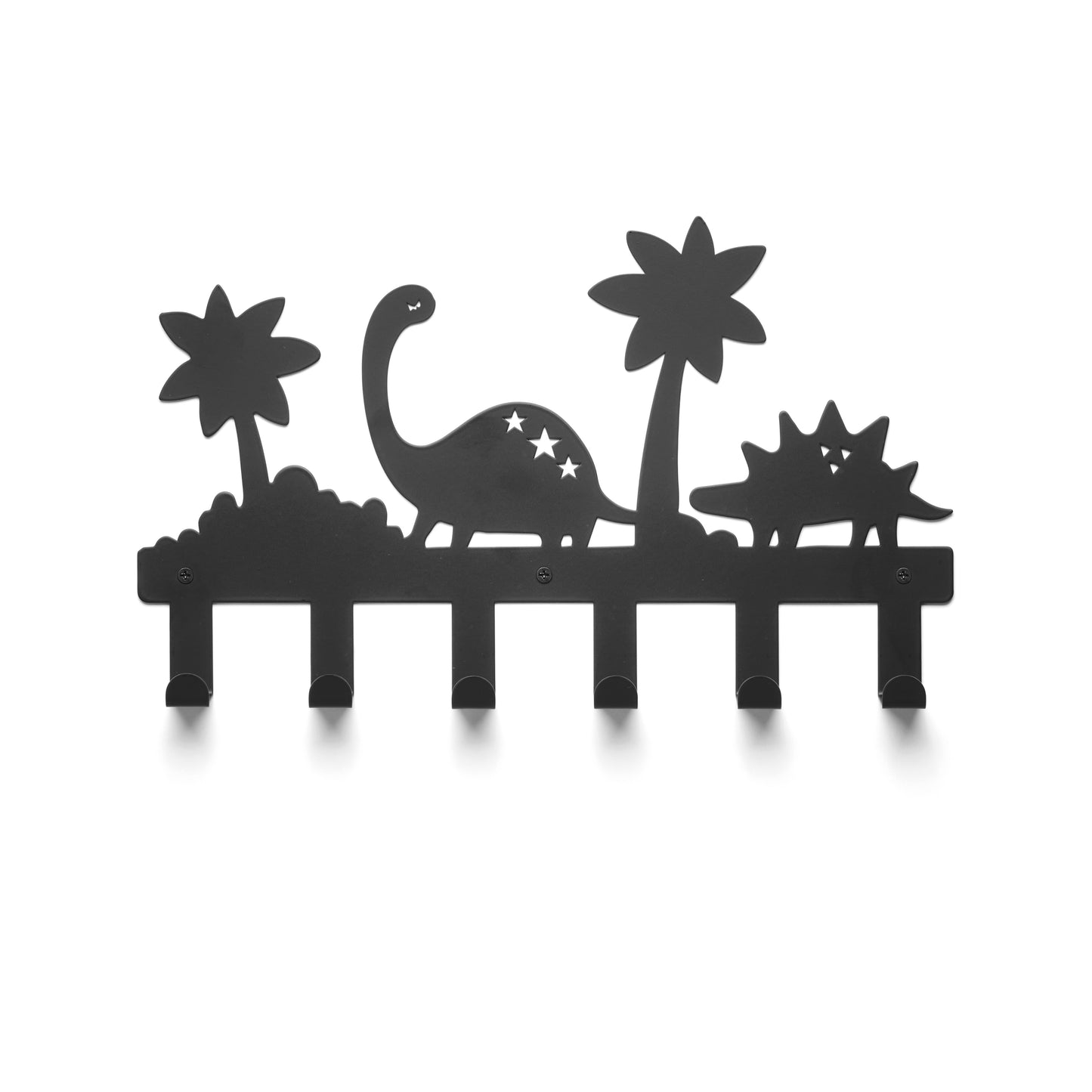 Dino Kindergarderobe 6 Haken – Edelstahl – 40 cm – matt-schwarz | TOJ Living