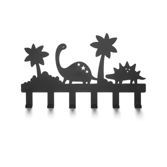 Dino Kindergarderobe 6 Haken – Edelstahl – 40 cm – matt-schwarz | TOJ Living