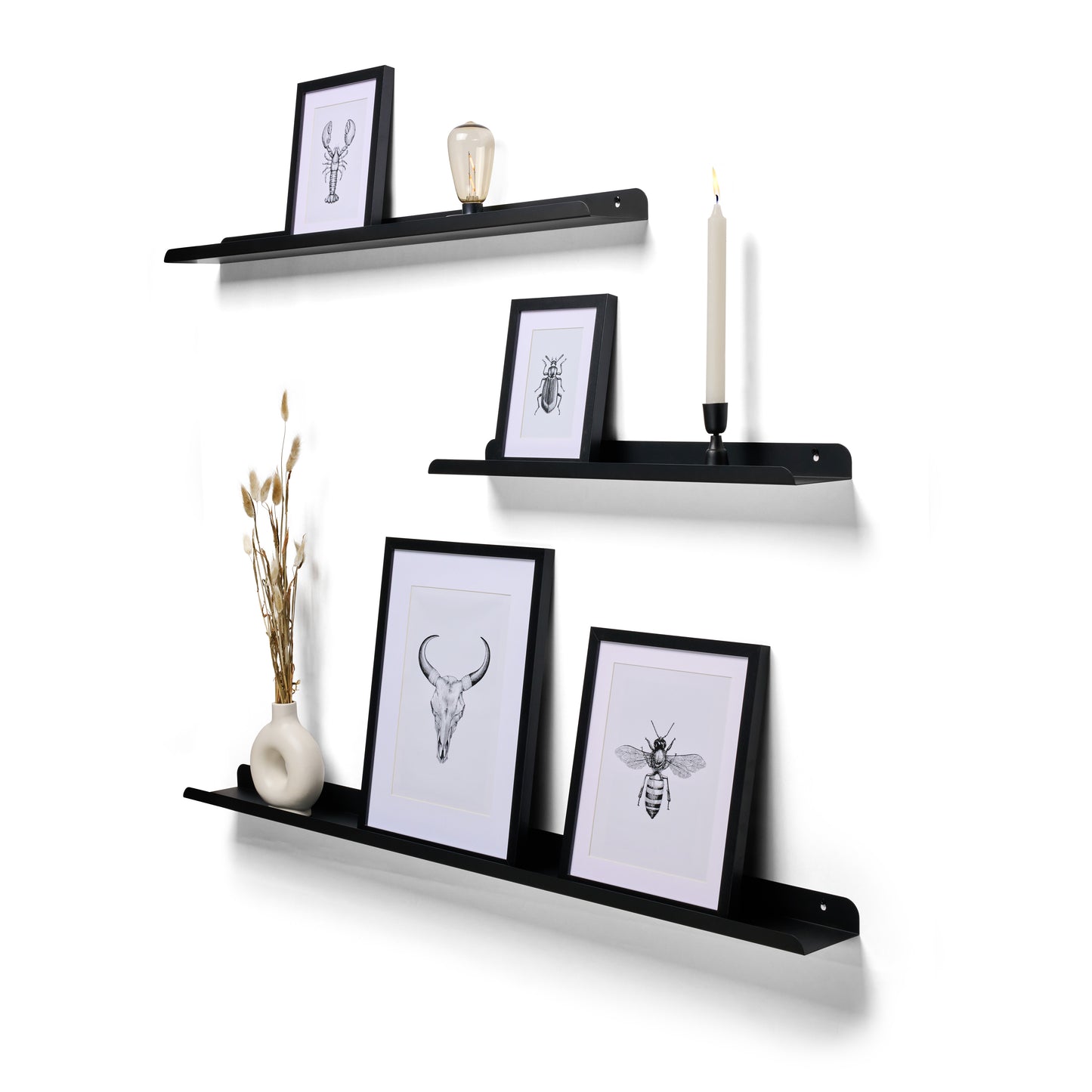 Fotoleiste 60 cm – Edelstahl – matt-schwarz | TOJ Living