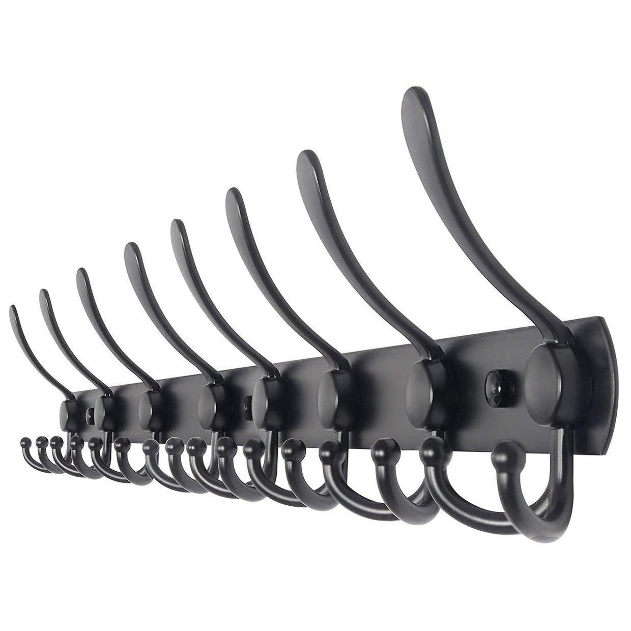 Wandgarderobe 24 Haken – Edelstahl – 75 cm – matt-schwarz | TOJ Living