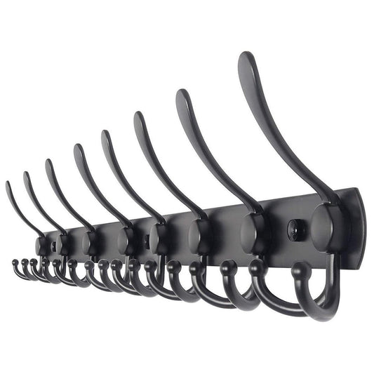 Wandgarderobe 24 Haken – Edelstahl – 75 cm – matt-schwarz | TOJ Living