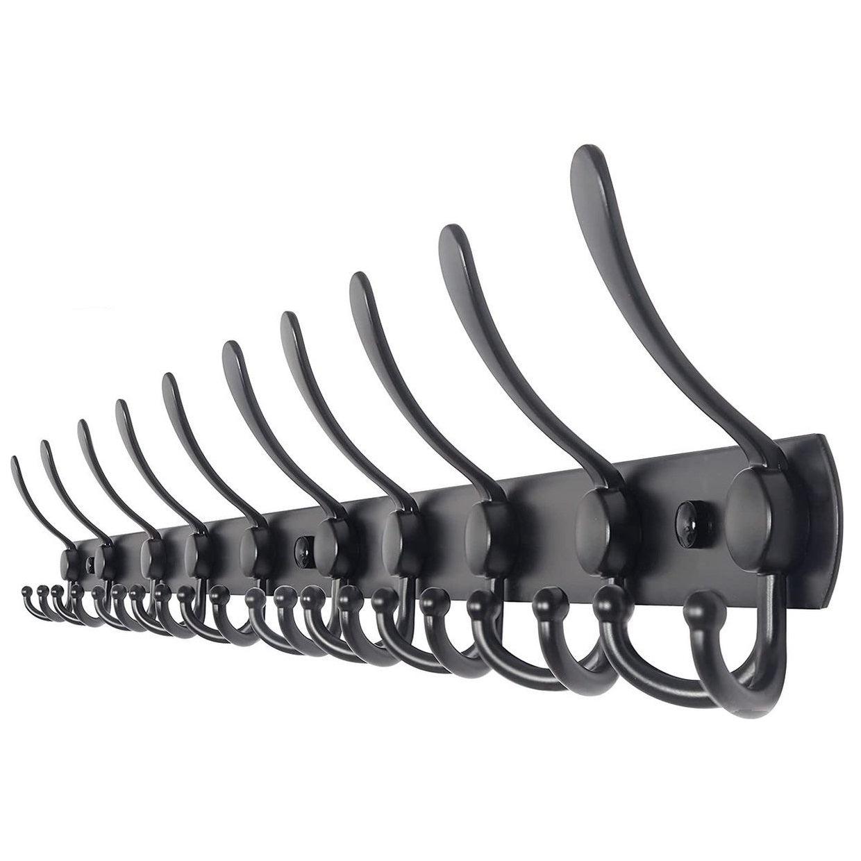 Wandgarderobe 30 Haken – Edelstahl – 95 cm – matt-schwarz | TOJ Living