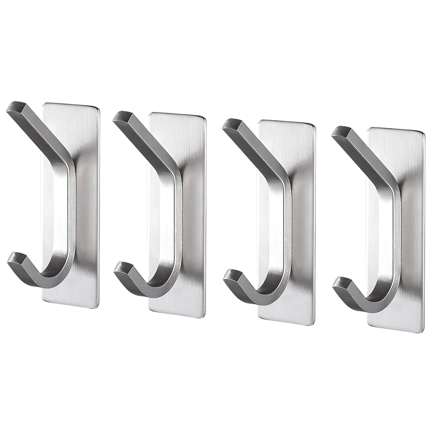Selbstklebende Wandhaken – 4er-Set – Edelstahl – Silber | TOJ Living