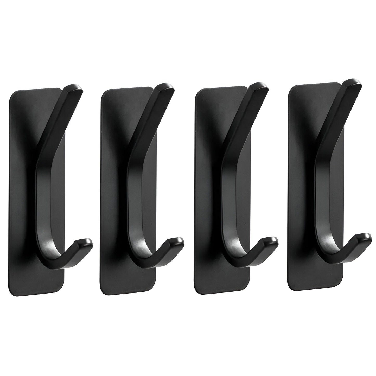 Selbstklebende Wandhaken – 4er-Set – Edelstahl – matt-schwarz | TOJ Living