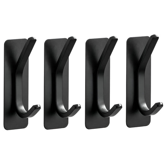 Selbstklebende Wandhaken – 4er-Set – Edelstahl – matt-schwarz | TOJ Living