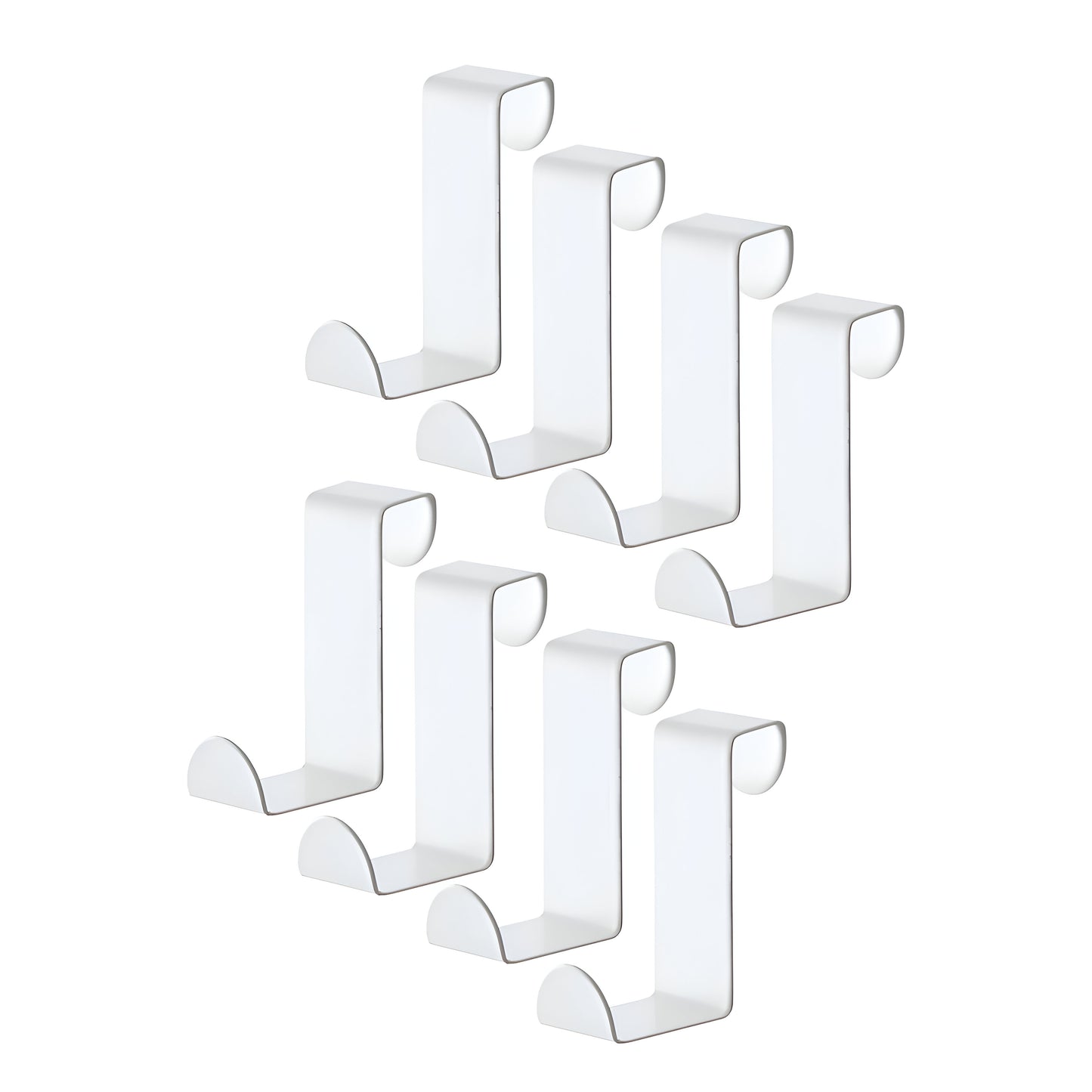 TOJ Living Deurhaken set van 8 Stuks - RVS - Wit