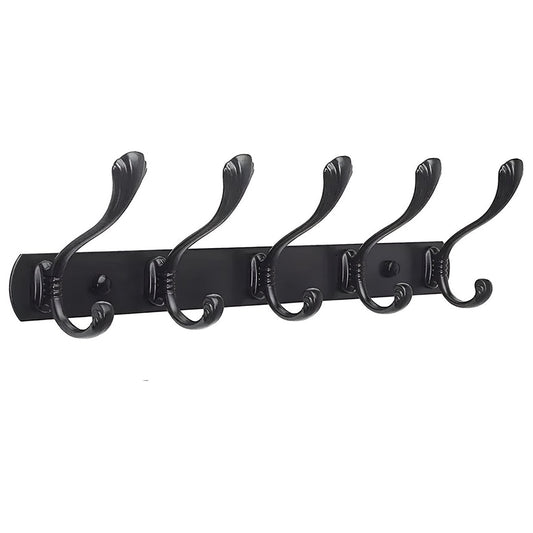 Wandgarderobe 10 Haken – Edelstahl – 45 cm – matt-schwarz | TOJ Living