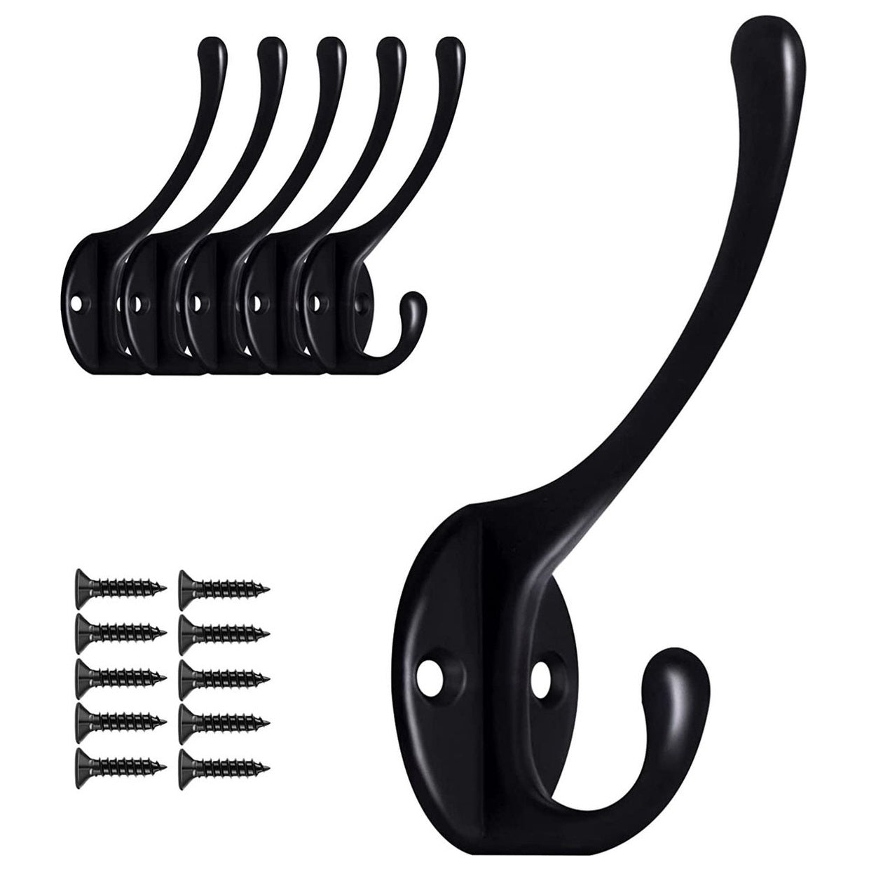 Wandhaken Set 5 Stück – Edelstahl – matt-schwarz | TOJ Living