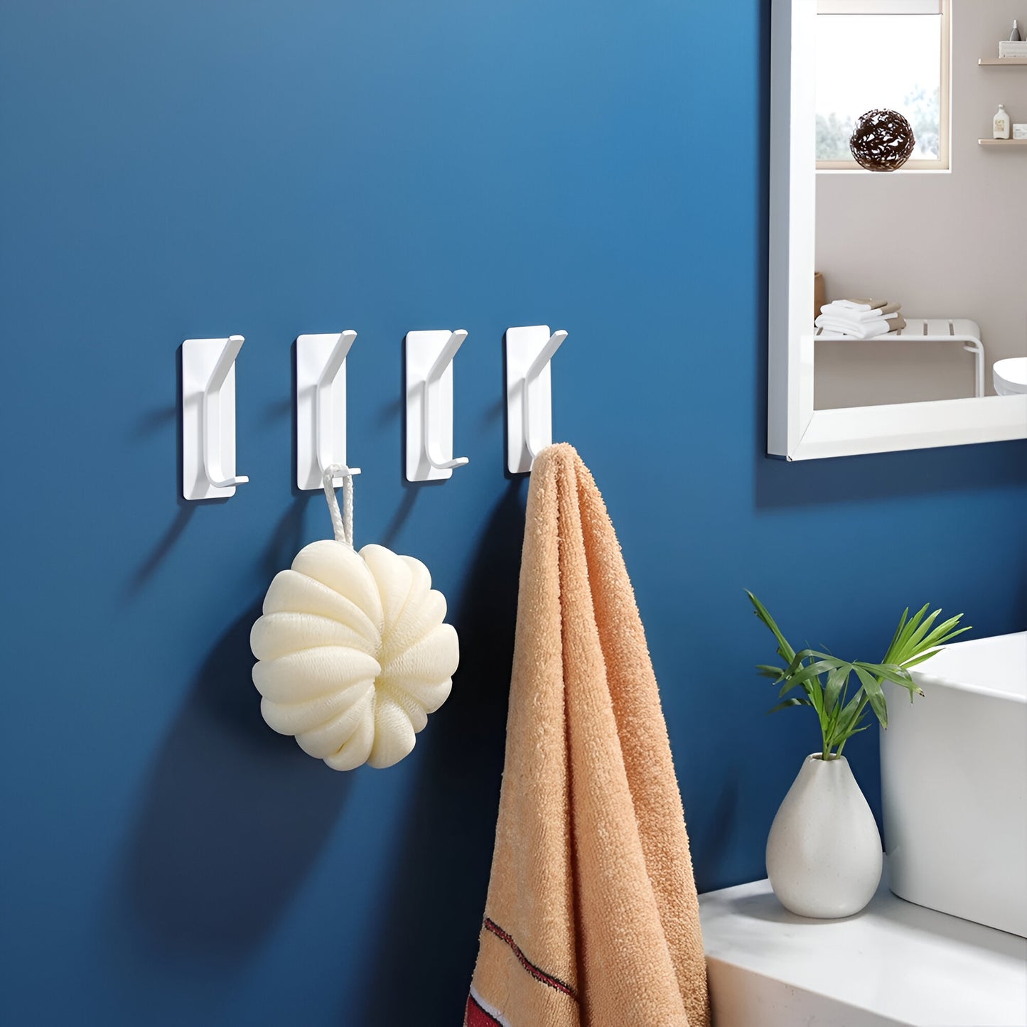 TOJ Living Wandkapstok Haken set van 4 Stuks - RVS - Wit