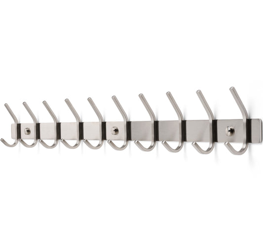 Wandgarderobe 20 Haken – Edelstahl – 78 cm – Silber | TOJ Living