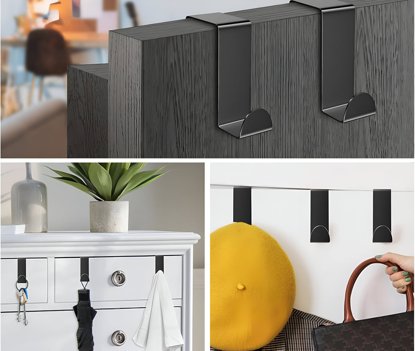 Türhaken Set (8 Stück) – Edelstahl – matt-schwarz | TOJ Living