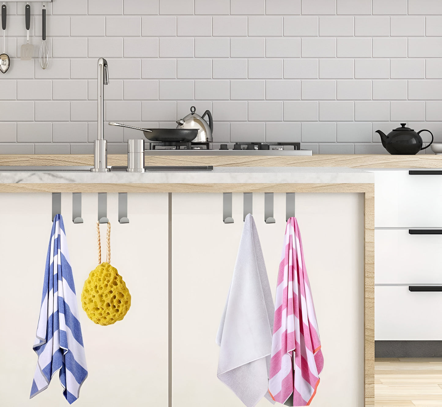 Türhaken Set (8 Stück) – Edelstahl – silber | TOJ Living