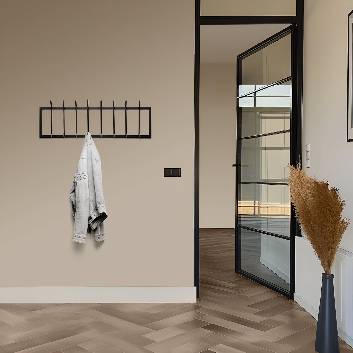 Wandgarderobe 16 Haken – Edelstahl – 90 cm – matt-schwarz | TOJ Living