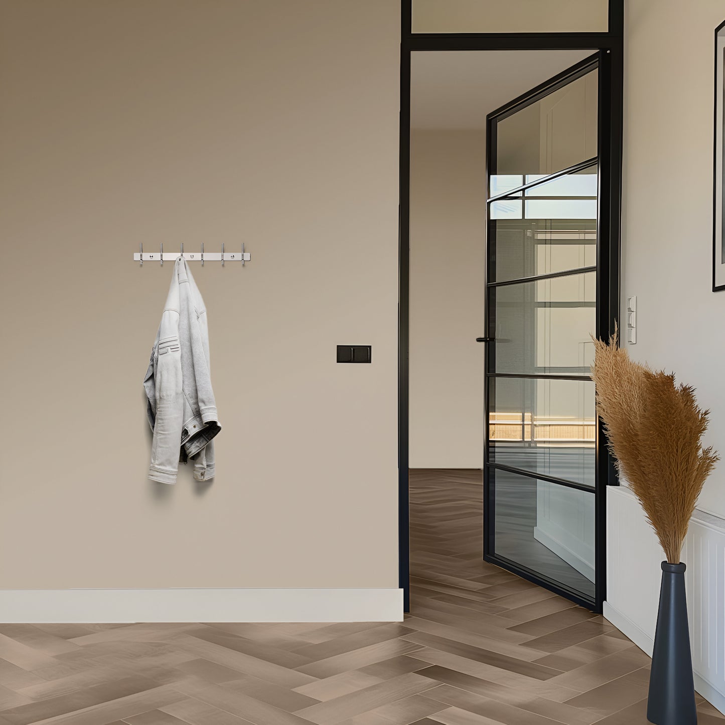 Wandgarderobe 12 Haken – Edelstahl – 46 cm – Silber | TOJ Living