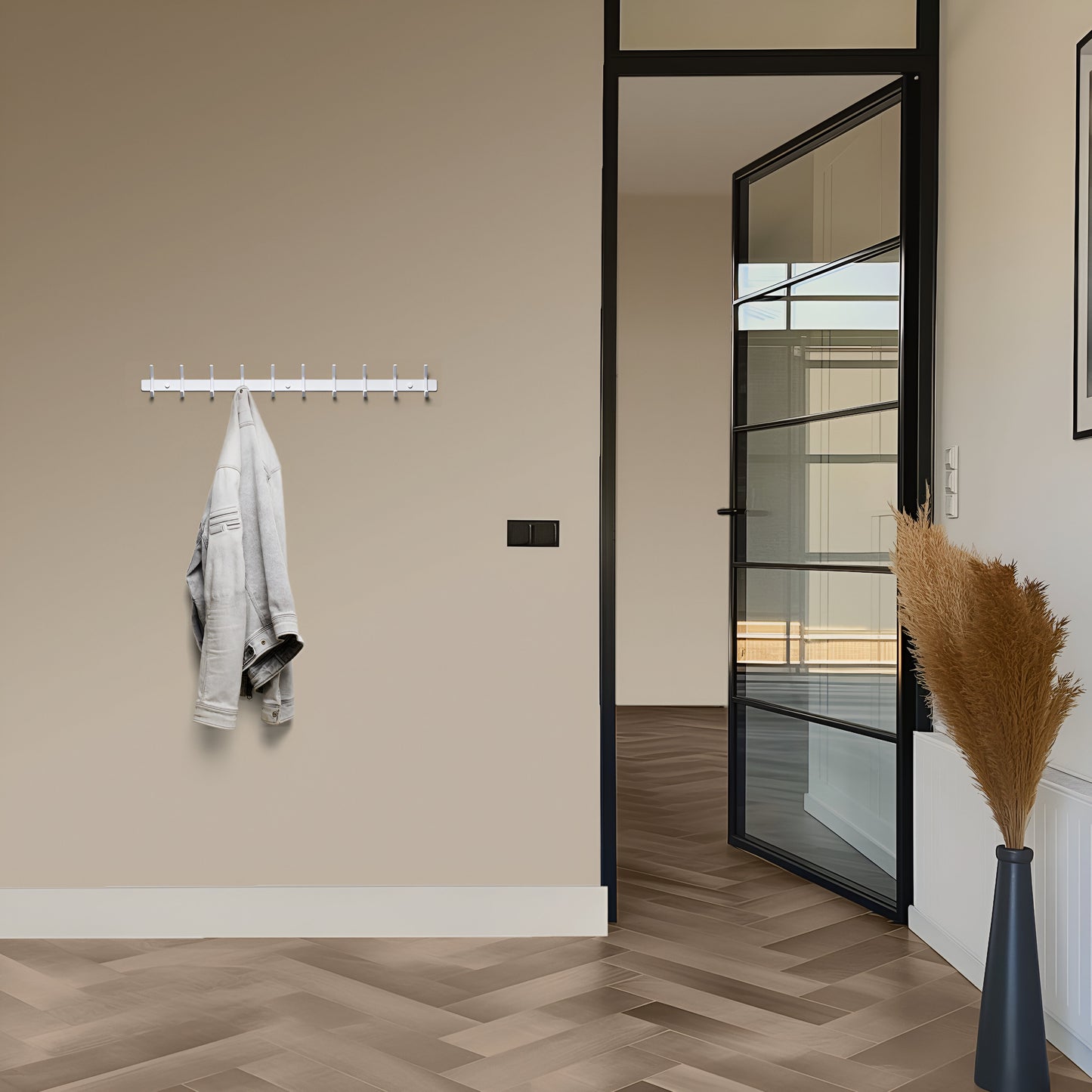 Wandgarderobe 20 Haken – Edelstahl – 78 cm – weiß | TOJ Livin