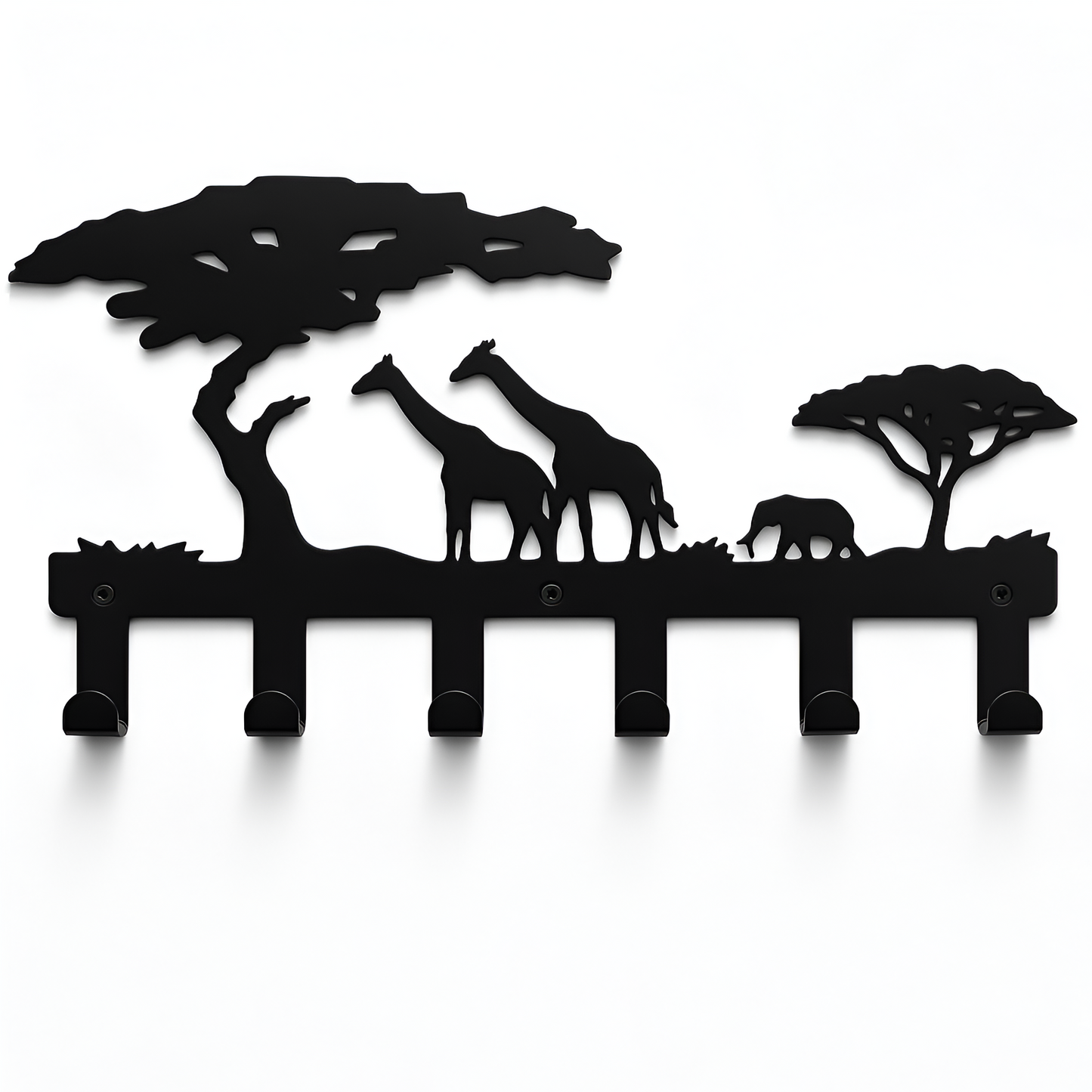 Jungle kinderkapstok 6 haken - RVS - 40 cm - Mat zwart | TOJ Living