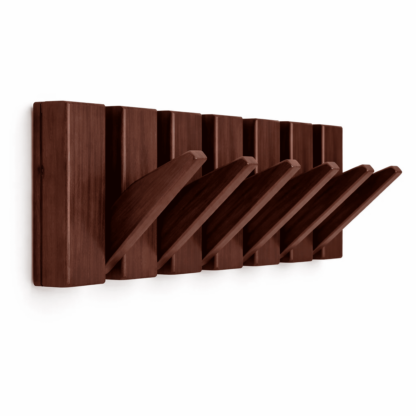 Perchero de pared con 6 ganchos – madera – 44 cm – color nogal | TOJ Living