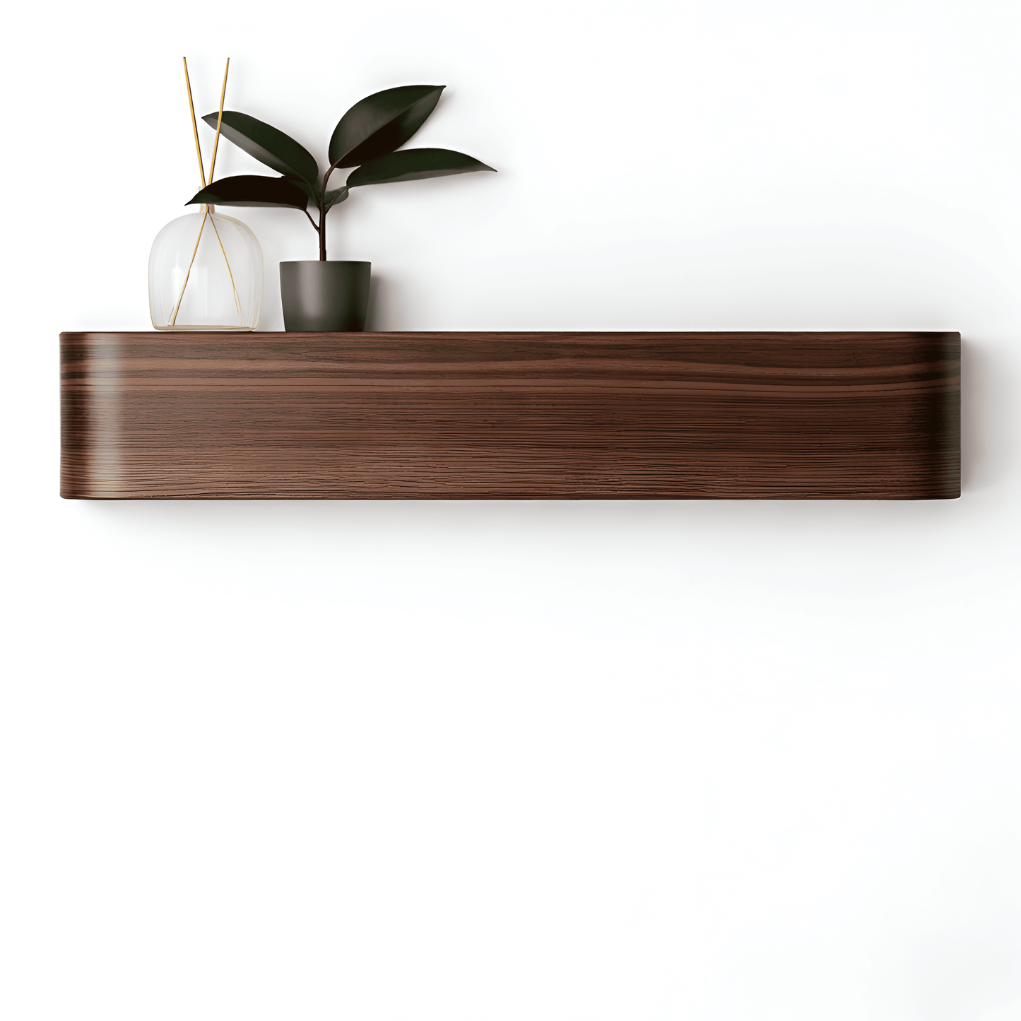 Perchero de pared con 6 ganchos – madera y acero – 53 cm – negro mate / color nogal | TOJ Living