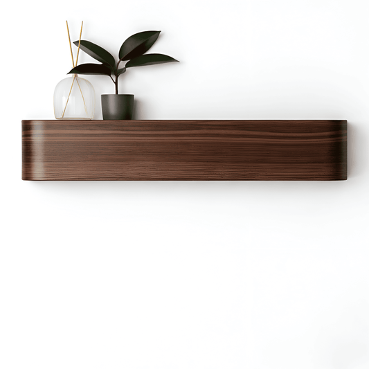Vægknagerække med 6 kroge – træ og stål – 53 cm – mat sort / valnøddefarvet | TOJ Living