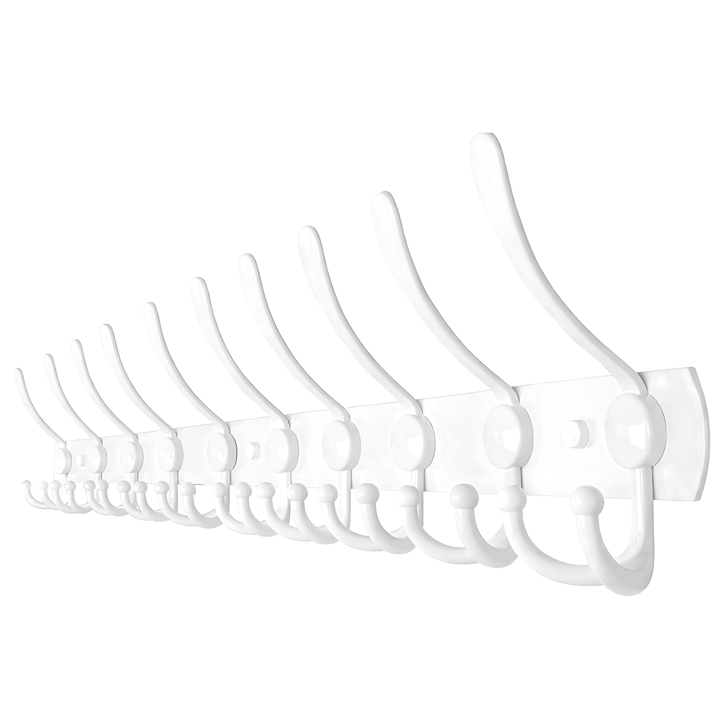 Perchero de pared con 30 ganchos – acero inoxidable – 95 cm – blanco | TOJ Living