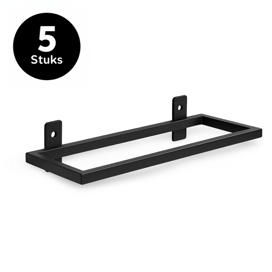 Vinreol til væg – sæt med 5 vinflaskeholdere – sort metal | TOJ Living