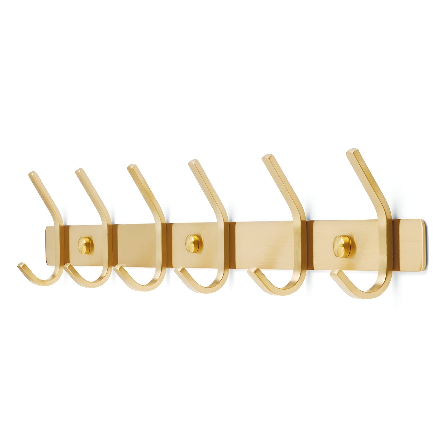 TOJ Living 12 Haaks Wandkapstok - RVS - 46CM - Goud