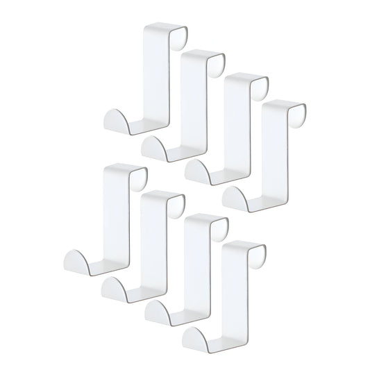 TOJ Living Deurhaken set van 8 Stuks - RVS - Wit