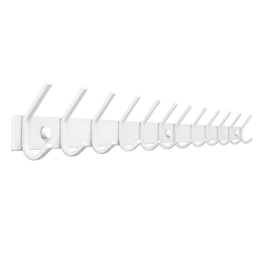 Wandgarderobe 24 Haken – Edelstahl – 94 cm – Weiß | TOJ Living
