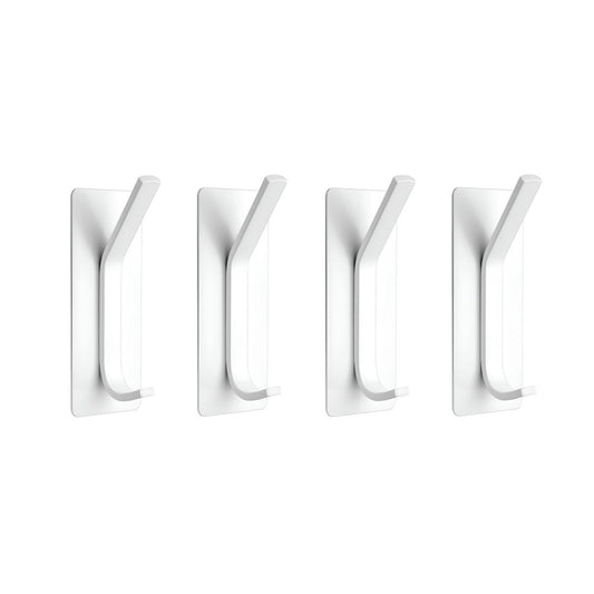 TOJ Living Wandkapstok Haken set van 4 Stuks - RVS - Wit